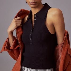 525 America Narrow Shoulder Polo Tank, Black, XS, NWT